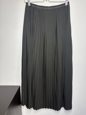 Black Pleated Maxi Skirt Women's